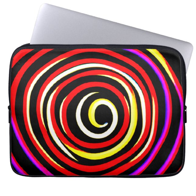 Colourful Spiral Pattern Laptop Sleeve (Front)