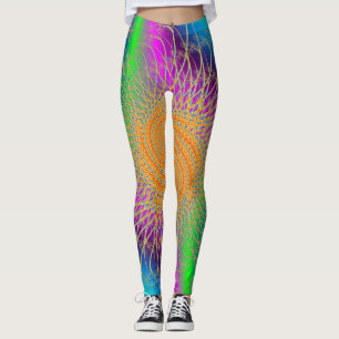 Colourful Spiral Pattern Leggings