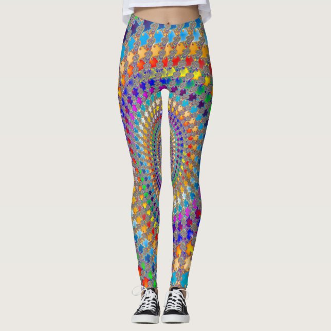 Colourful Spiral Pattern Leggings (Front)