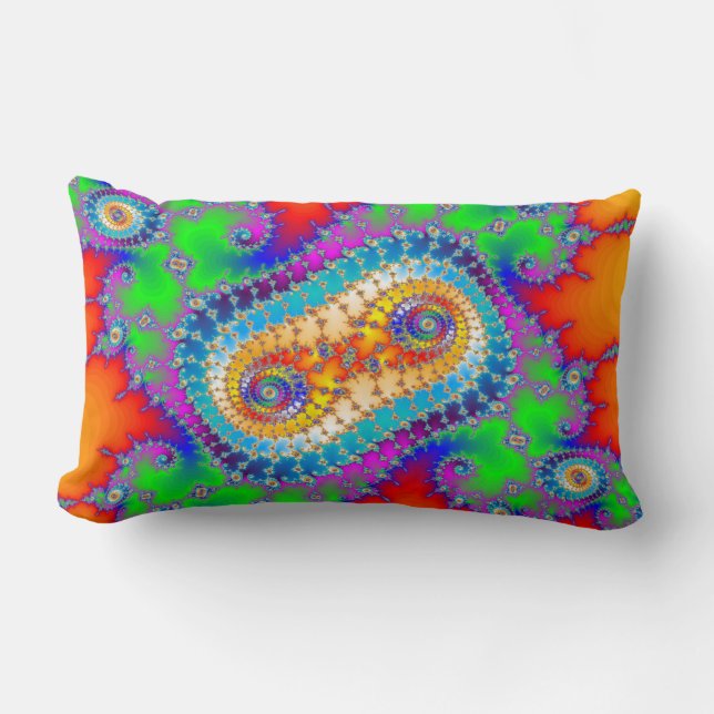 Colourful Spiral Pattern Lumbar Cushion (Front)