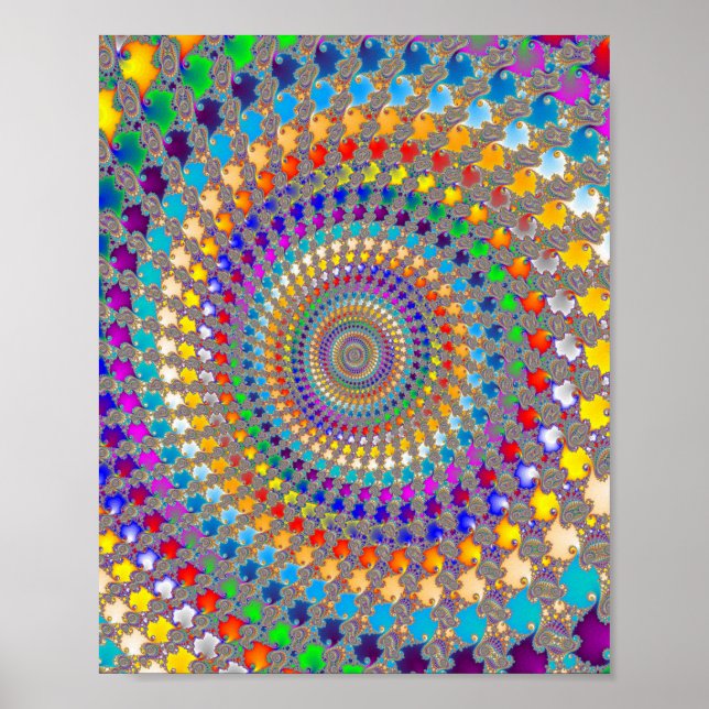 Colourful Spiral Pattern Poster (Front)
