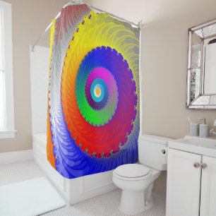 Colourful Spiral Pattern Shower Curtain