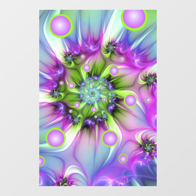 Colourful Spiral Round Shapes Abstract Fractal Art (Sheet)