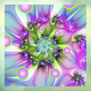 Colourful Spiral Round Shapes Abstract Fractal Art