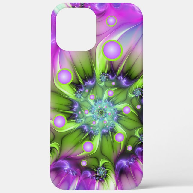 Colourful Spiral Round Shapes Abstract Fractal Art Case-Mate iPhone Case (Back)