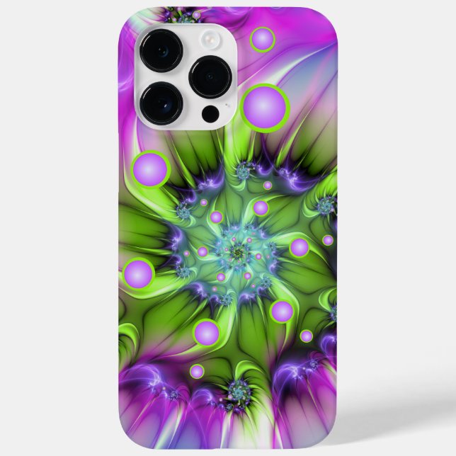 Colourful Spiral Round Shapes Abstract Fractal Art Case-Mate iPhone Case (Back)