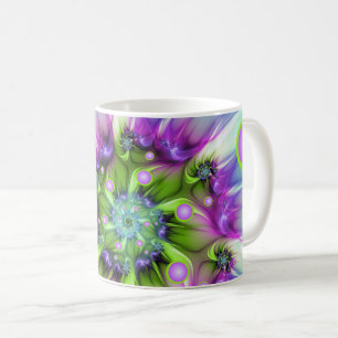 Colourful Spiral Round Shapes Abstract Fractal Art Coffee Mug