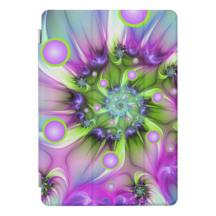 Colourful Spiral Round Shapes Abstract Fractal Art iPad Pro Cover
