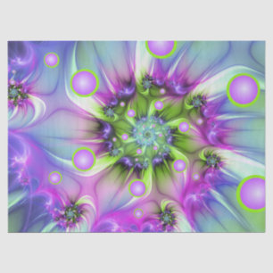 Colourful Spiral Round Shapes Abstract Fractal Art Tissue Paper