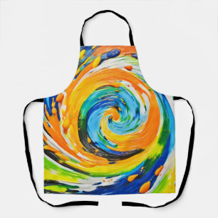 Colourful Spiral Vortex Design Apron