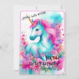 Colourful Spirit Pony 17 Birthday Invitation