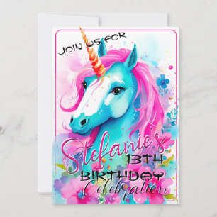 Colourful Spirit Pony 18 Birthday Invitation