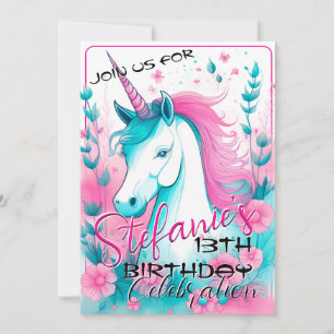 Colourful Spirit Pony 19 Birthday Invitation