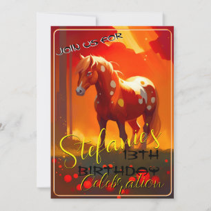 Colourful Spirit Pony 21 Birthday Invitation