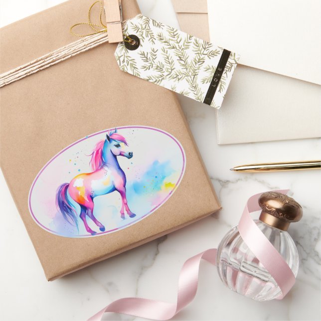 Colourful Spirit Pony 2 Oval Sticker (Gifting)