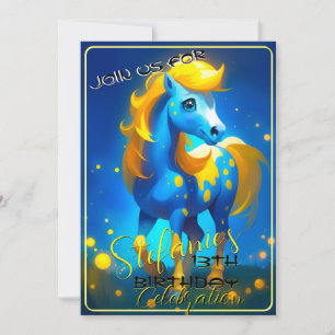 Colourful Spirit Pony 34 Birthday Invitation