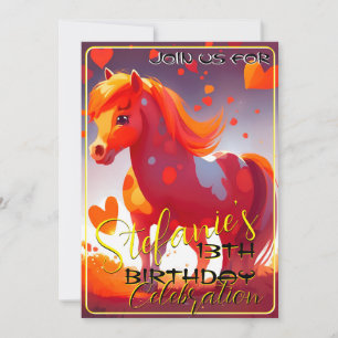 Colourful Spirit Pony 39 Birthday Invitation