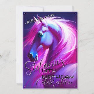 Colourful Spirit Pony 60 Birthday Invitation