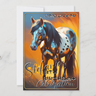 Colourful Spirit Pony 66 Birthday Invitation