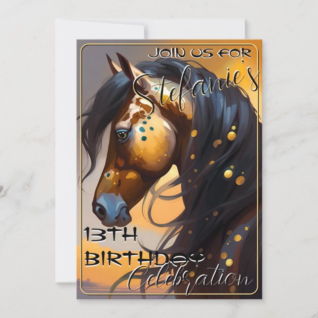 Colourful Spirit Pony 67 Birthday Invitation (Front)