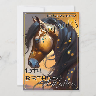 Colourful Spirit Pony 67 Birthday Invitation