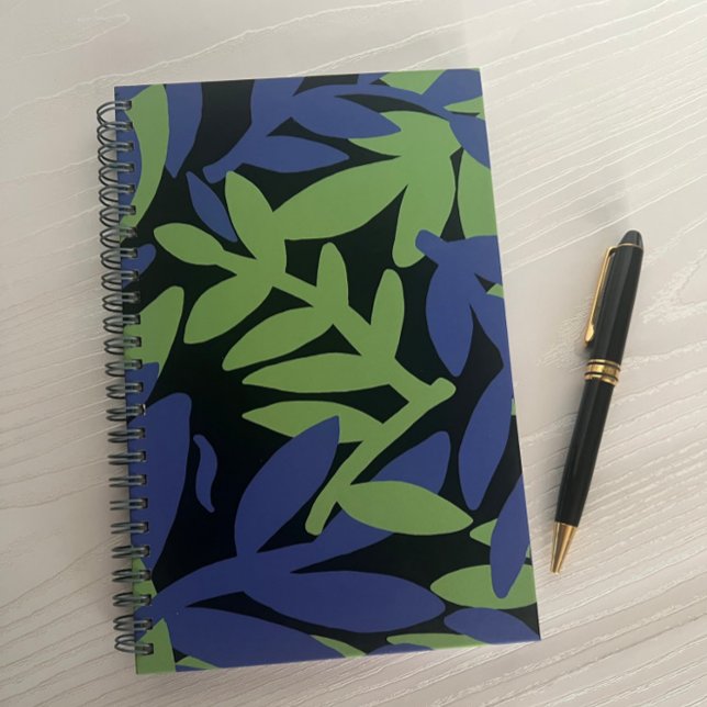 Colourful spirited leaves pattern purple green notebook (Creator Uploaded)