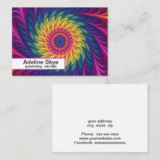 Colourful spiritual spiral graphic business card