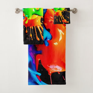 Colourful Splash Abstract Bath Towel Set