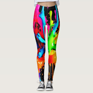 Colourful Splash Abstract Leggings