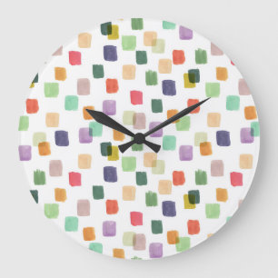 Colourful Splash: Abstract Seamless Background Large Clock