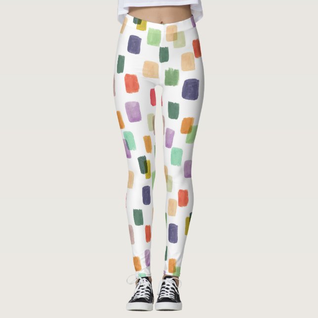Colourful Splash: Abstract Seamless Background Leggings (Front)