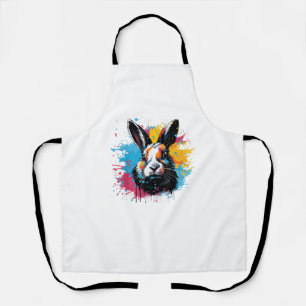 Colourful Splash Art Cute Dutch Rabbit Lover  Apron