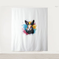 Colourful Splash Art Cute Dutch Rabbit Lover