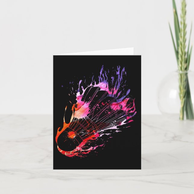 Colourful Splash Badminton Shuttle  Card (Front)