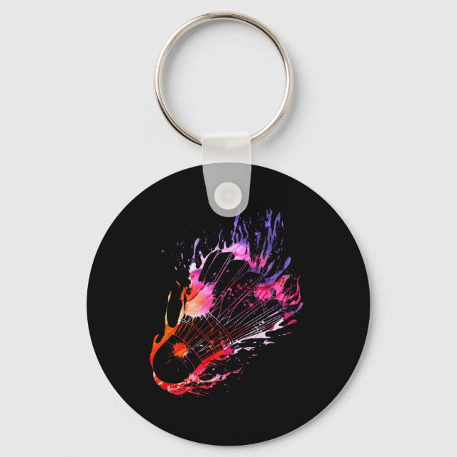 Colourful Splash Badminton Shuttle  Key Ring (Front)