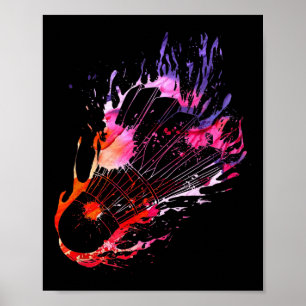 Colourful Splash Badminton Shuttle Poster