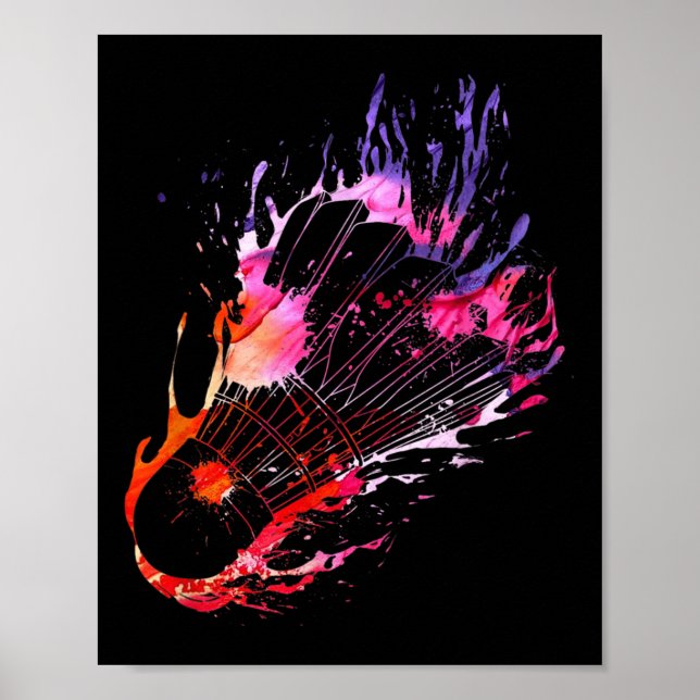 Colourful Splash Badminton Shuttle  Poster (Front)