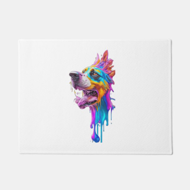 Colourful Splash Dog Graphic Art   Doormat (Front)