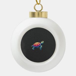 Colourful Splash Eastern Box Turtle (1) Ceramic Ball Christmas Ornament