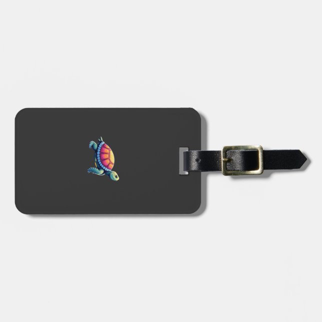 Colourful Splash Eastern Box Turtle (1) Luggage Tag (Front Horizontal)