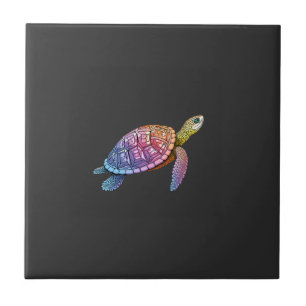 Colourful Splash Eastern Box Turtle (3) Ceramic Tile