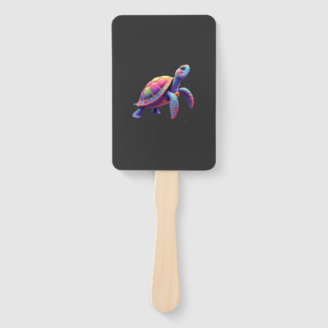 Colourful Splash Eastern Box Turtle (4) Hand Fan (Front)