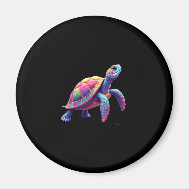 Colourful Splash Eastern Box Turtle (4) Magnet (Front)