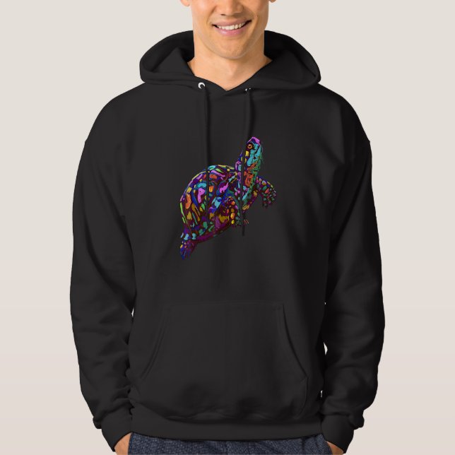 Colourful Splash Eastern Box Turtle Hoodie (Front)
