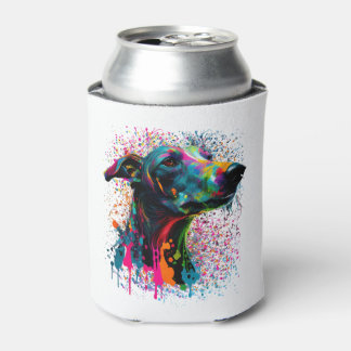 Colourful Splash Greyhound Portrait Puppy Owner Can Cooler