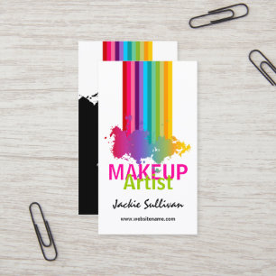 Colourful Splash Makeup Artist Business Card