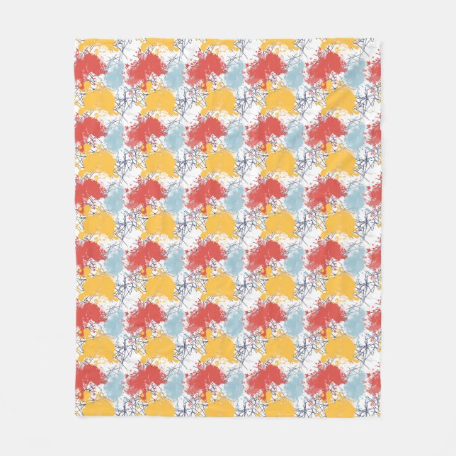 Colourful splash textures fleece blanket (Front)