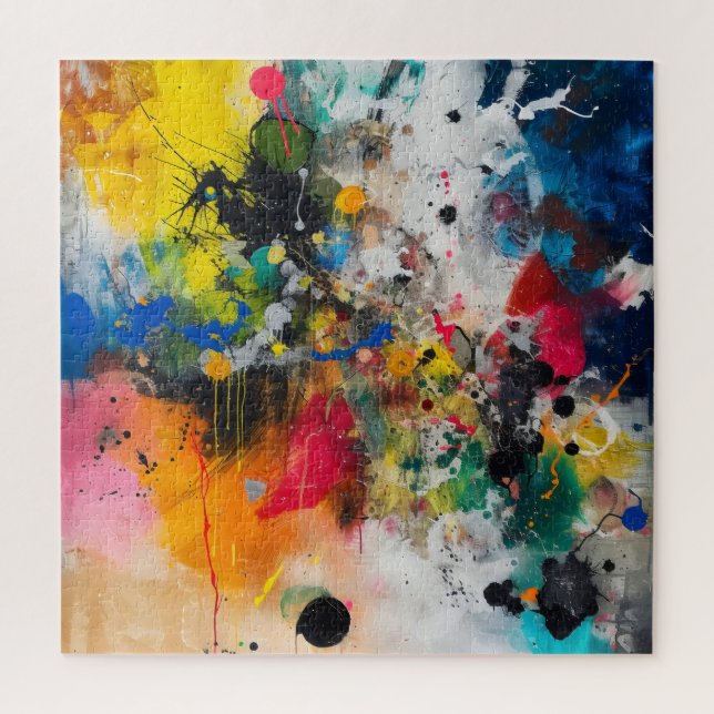 Colourful Splashes Abstract Art Jigsaw Puzzle (Vertical)
