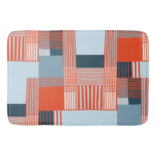 Colourful Splashes and Dynamic Lines Bath Mat (Front)