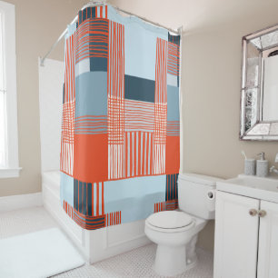 Colourful Splashes and Dynamic Lines Shower Curtain